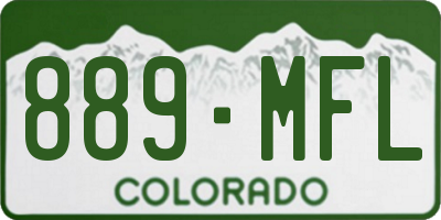 CO license plate 889MFL