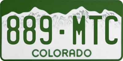 CO license plate 889MTC