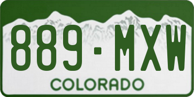 CO license plate 889MXW