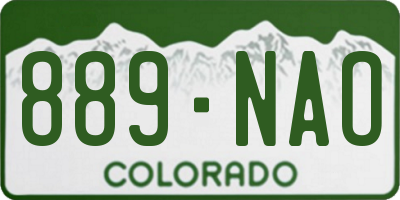 CO license plate 889NAO