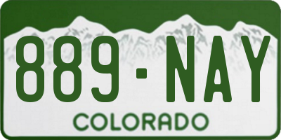 CO license plate 889NAY