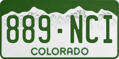 CO license plate 889NCI