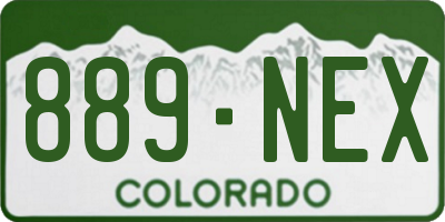 CO license plate 889NEX
