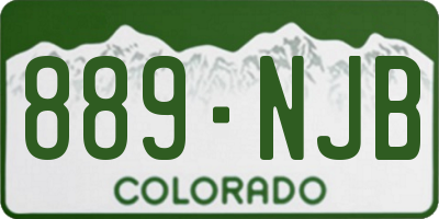 CO license plate 889NJB
