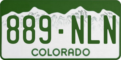 CO license plate 889NLN