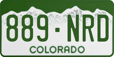 CO license plate 889NRD