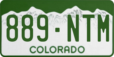 CO license plate 889NTM