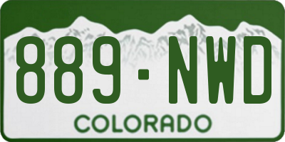 CO license plate 889NWD