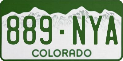 CO license plate 889NYA