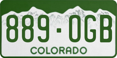 CO license plate 889OGB