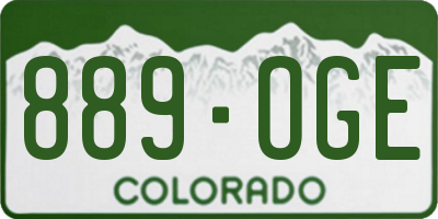 CO license plate 889OGE