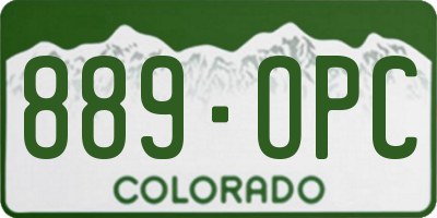 CO license plate 889OPC