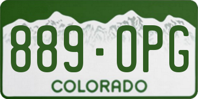 CO license plate 889OPG