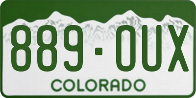 CO license plate 889OUX