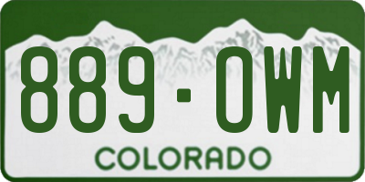 CO license plate 889OWM