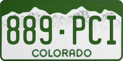 CO license plate 889PCI