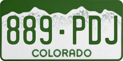 CO license plate 889PDJ