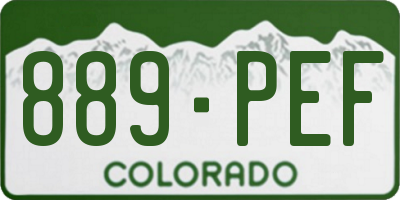 CO license plate 889PEF