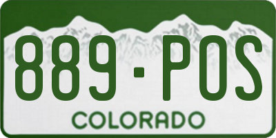 CO license plate 889POS