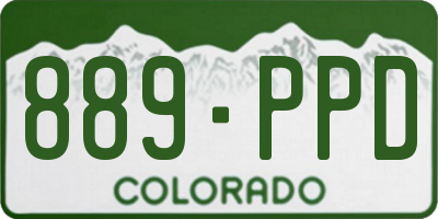CO license plate 889PPD