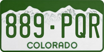 CO license plate 889PQR