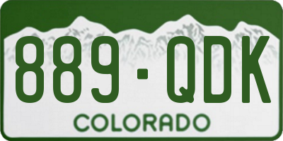 CO license plate 889QDK