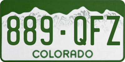 CO license plate 889QFZ