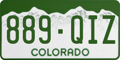 CO license plate 889QIZ