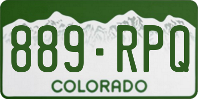 CO license plate 889RPQ