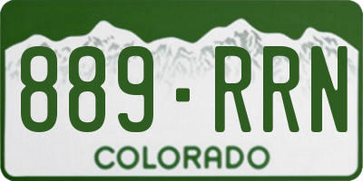 CO license plate 889RRN