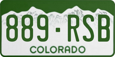 CO license plate 889RSB