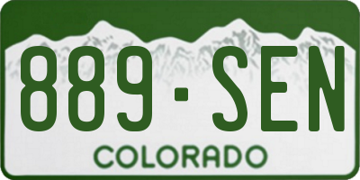 CO license plate 889SEN