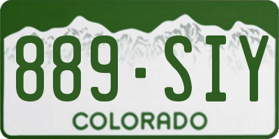 CO license plate 889SIY