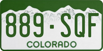 CO license plate 889SQF