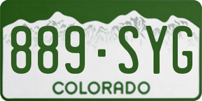 CO license plate 889SYG