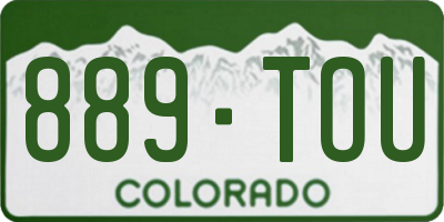 CO license plate 889TOU