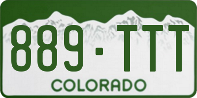 CO license plate 889TTT