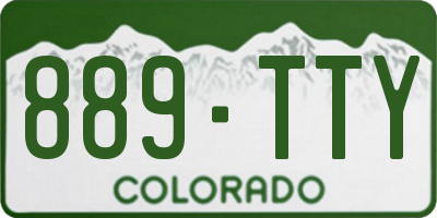 CO license plate 889TTY