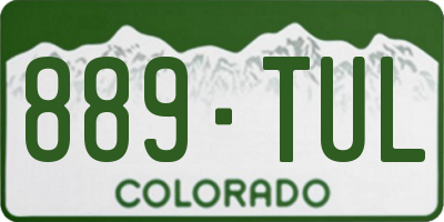 CO license plate 889TUL