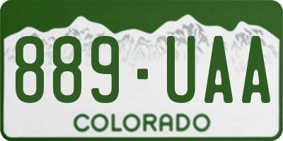 CO license plate 889UAA