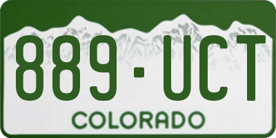 CO license plate 889UCT
