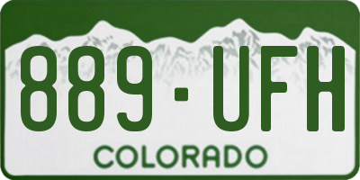 CO license plate 889UFH