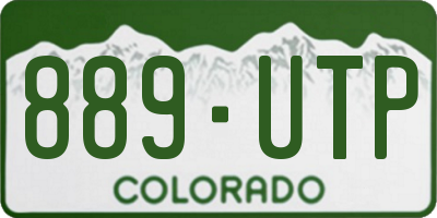 CO license plate 889UTP
