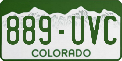 CO license plate 889UVC