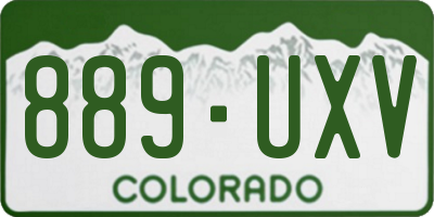 CO license plate 889UXV
