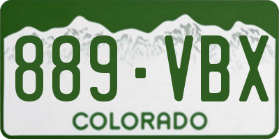 CO license plate 889VBX