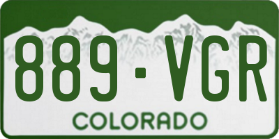 CO license plate 889VGR