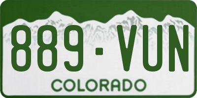 CO license plate 889VUN