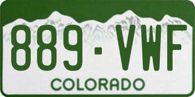 CO license plate 889VWF