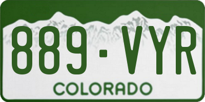 CO license plate 889VYR